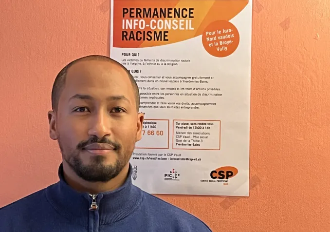 Samson Yemane, collaborateur du CSP Vaud à Yverdon-les-Bains ©Gabrielle Desarzens