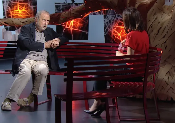 Jean-Claude Carrière interrogé par Aline Bachofner ©RTSreliigon