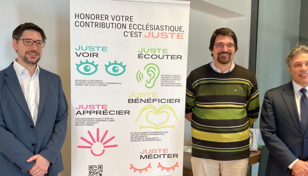 Yves Bourquin, Nassouh Toutoungi et Emmanuel Raffner, représentants des 3 Eglises neuchâteloises reconnues Yves Bourquin, Nassouh Toutoungi et Emmanuel Raffner, représentants des 3 Eglises neuchâteloises reconnues / Protestinfo