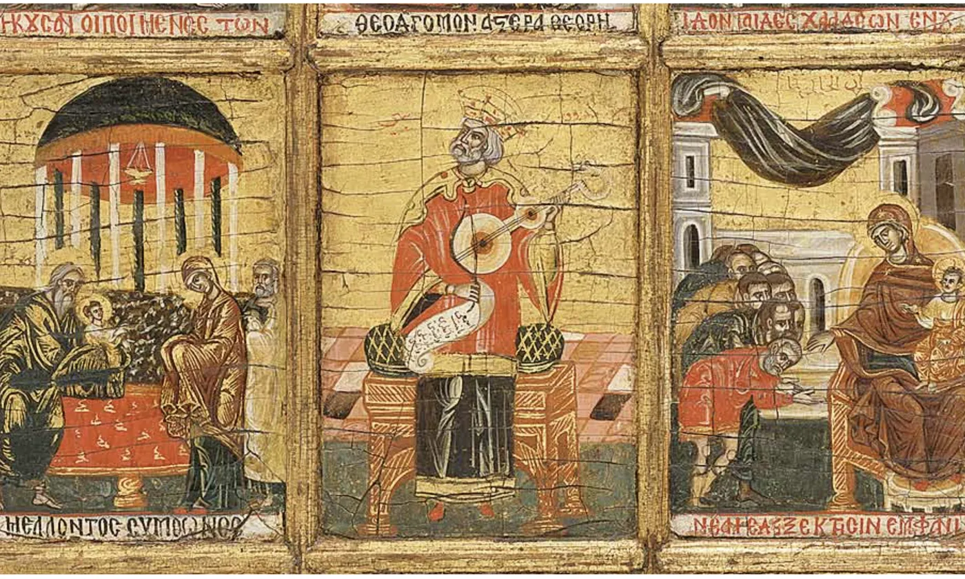 Hymne acathiste Yûsuf Al-Musawwir, Alep, entre 1650 et 1667. Tempera sur bois. Collection George Antaki, Londres © Antaki / Axia Art