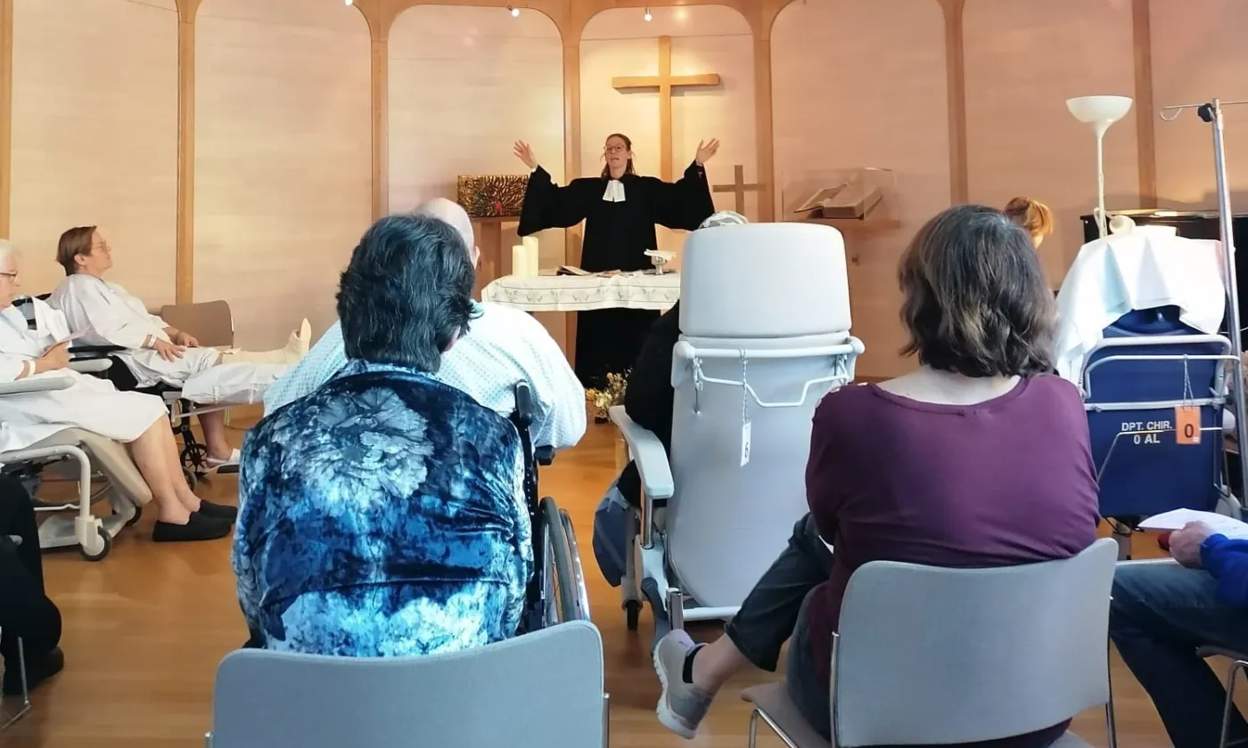 Un culte a lieu chaque mois à la chapelle de l’hôpital cantonal. ©DR