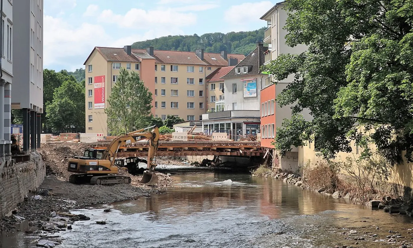 Dégâts causés par les inondations à Hagen, Rhénanie-du-Nord-Westphalie ©Bärwinkel Klaus, CC BY-SA 4.0 Wikimedia Commons