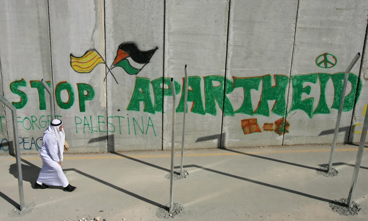 Mur de séparation dans le quartier de West Bank à Bethlehem. Keystone/Kevin Frayer